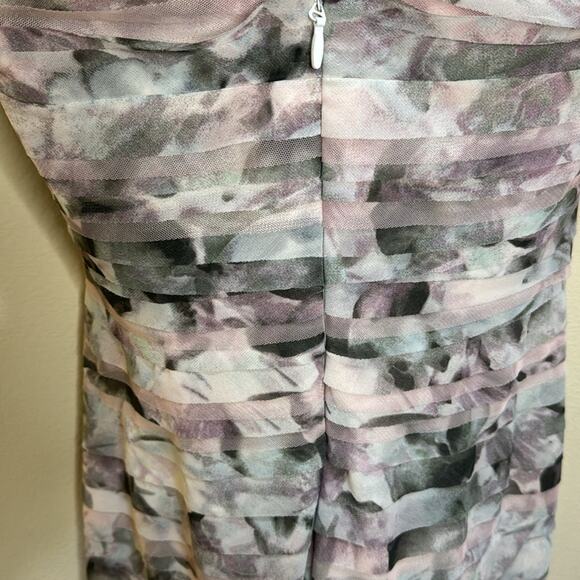 BCBGMaxazria Erika Tulle Tiered Strapless Gown - Watercolor Agate Size S - Picture 8 of 9